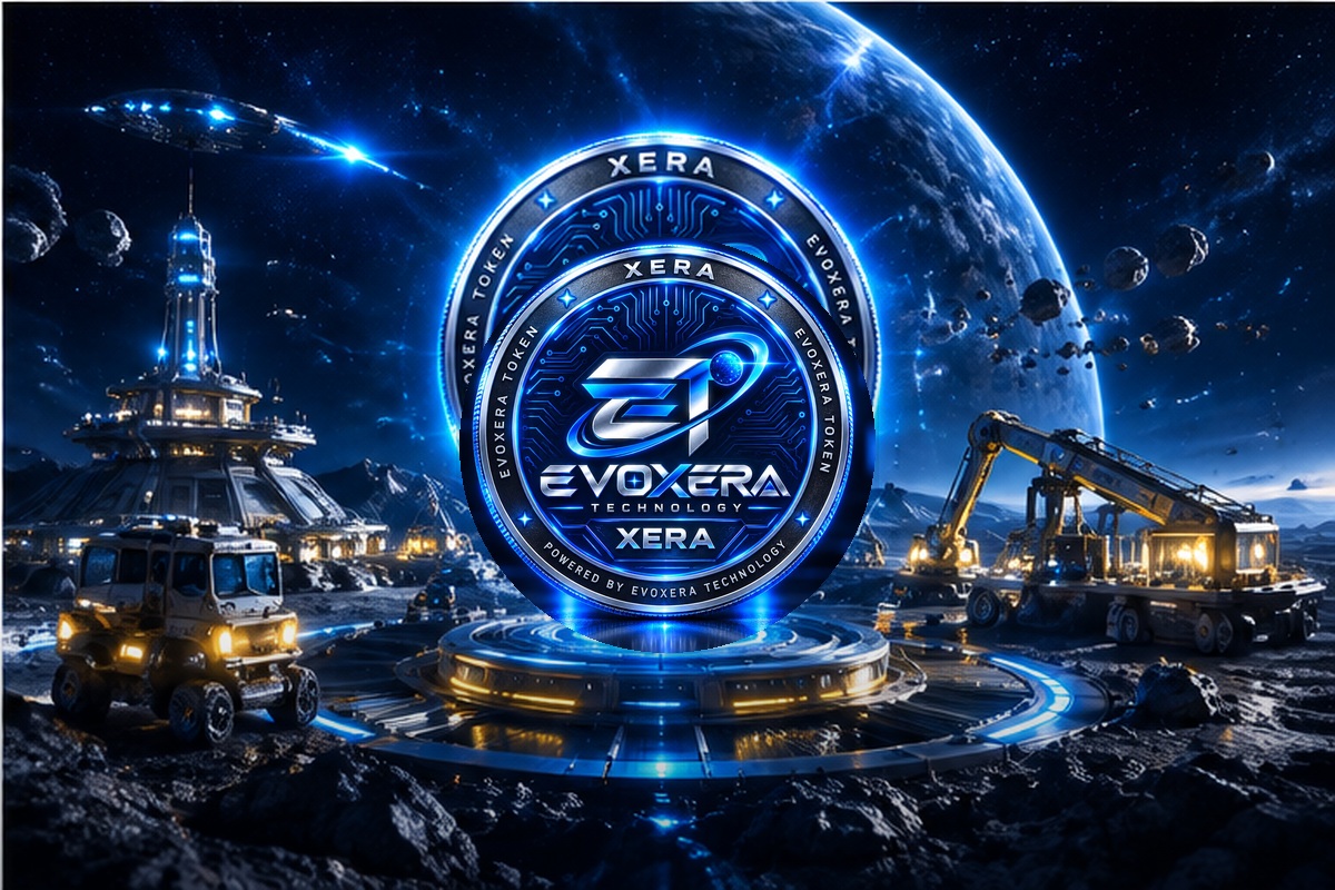 XERA coin in a futuristic digital mining environment